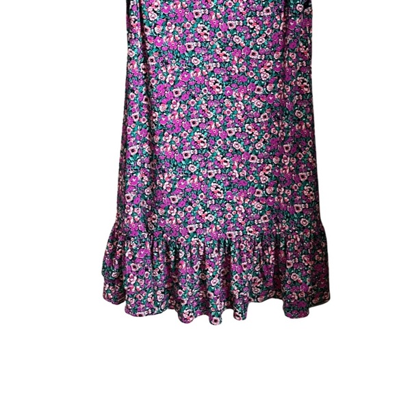 New Harper Rose Pink Floral Ruffle Hem Jersey Knit Mini Dress Size L NWT - Picture 8 of 14